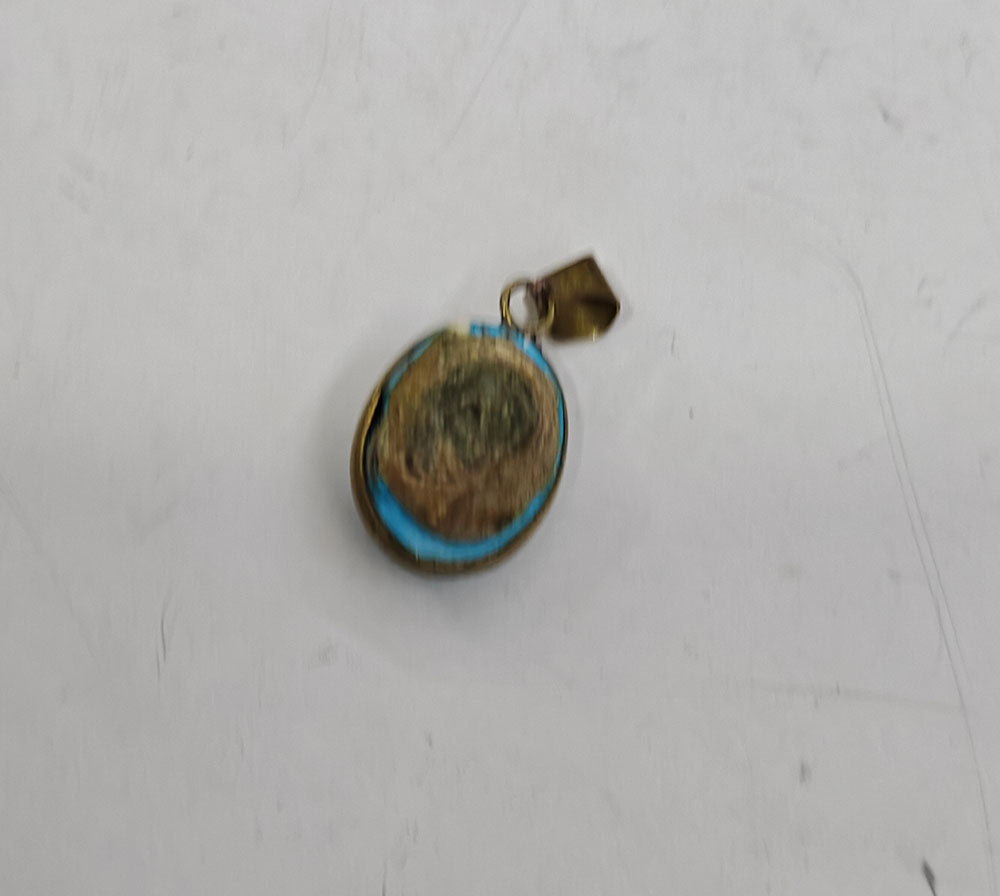 Handmade Triple Stone Size 14mm Oval Shape Pendant Irani Turquoise Gemstone Pendant Bezel Setting 925 Sterling Silver Pendant Anniversary Gift for Wife For Her