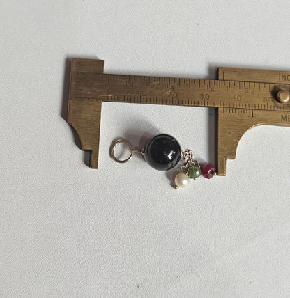 Awesome Handmade Stone 12MM Approx Round Shape Black Onyx Gemstone Pendant Drilled Setting 925 Sterling Silver Pendant For Happy Birthday Gift Pendant