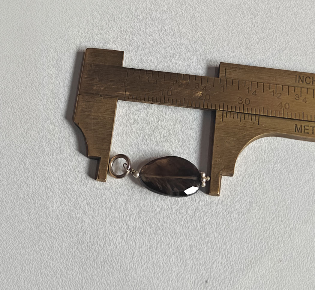 Awesome Handmade Stone 15MM Approx Balan Shape Smoky Quartz Gemstone Beads Pendant Drilled Setting 925 Sterling Silver Pendant For Happy Birthday Gift Pendant