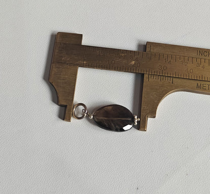 Awesome Handmade Stone 15MM Approx Balan Shape Smoky Quartz Gemstone Beads Pendant Drilled Setting 925 Sterling Silver Pendant For Happy Birthday Gift Pendant