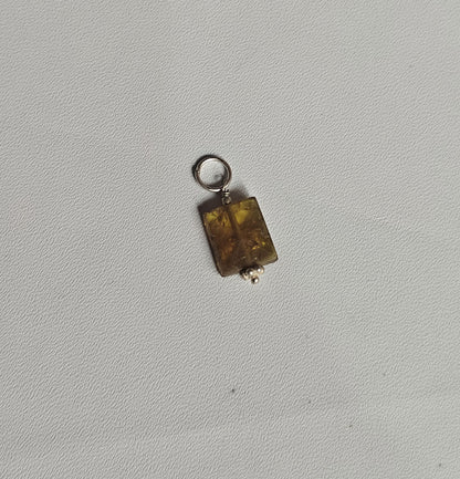 Handmade Stone 15MM Approx Square Shape Lemon Quartz Gemstone Beads Pendant Drilled Setting 925 Sterling Silver Pendant For Happy Birthday Gift Pendant
