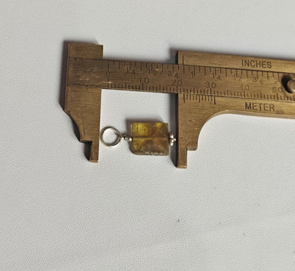 Awesome Handmade Stone 15MM Approx Square Shape Citrine Gemstone Beads Pendant Drilled Setting 925 Sterling Silver Pendant For Happy Birthday Gift Pendant