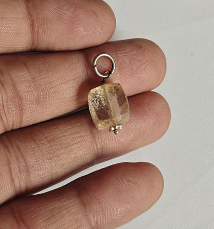 Handmade Stone 15MM Approx Ball Shape Rutile Quartz Gemstone Pendant Drilled Setting 925 Sterling Silver Pendant For Happy Birthday Gift Pendant