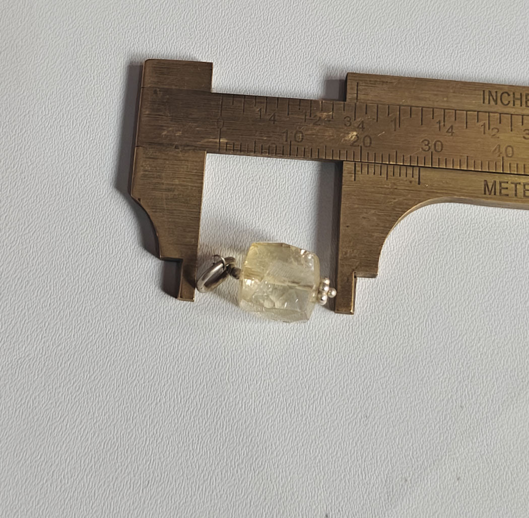 Handmade Stone 15MM Approx Ball Shape Rutile Quartz Gemstone Pendant Drilled Setting 925 Sterling Silver Pendant For Happy Birthday Gift Pendant