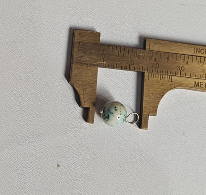 Stone 8MM Approx Round Shape Howlite Gemstone Pendant Drilled Setting Handmade 925 Sterling Silver Pendant For Happy Birthday Gift Pendant