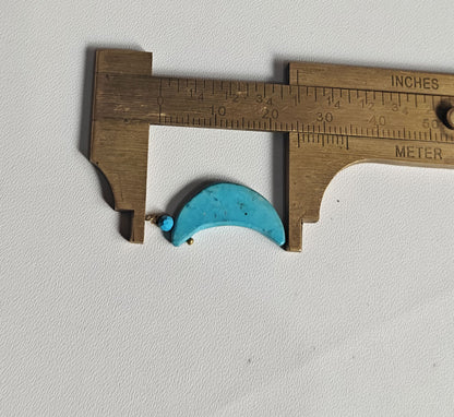 Stone 8MM Approx Half Moon Shape Tibetan Turquoise Gemstone Pendant Drilled Setting Handmade 925 Sterling Silver Pendant For Happy Birthday Gift Pendant