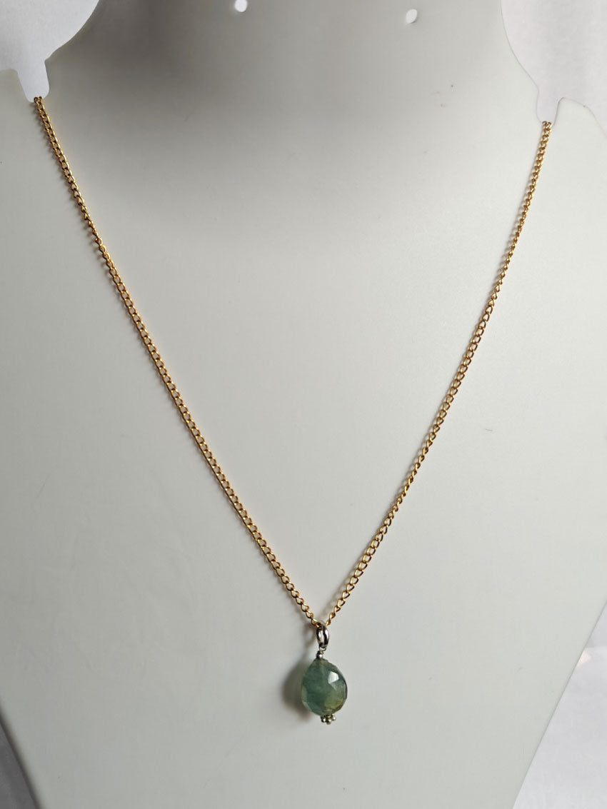 Handmade 925 Sterling Silver Gold Plated Necklace 8MM Round Shape Rutile Quartz Cut Gemstone Drilled Set Necklace Anniversary Gift For Women Necklace