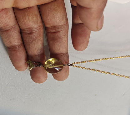 925 Sterling Silver Gold Plated Necklace 10MM Oval Shape Lemon Quartz Gemstone Drilled Set Necklace Anniversary Gift For Women Necklace