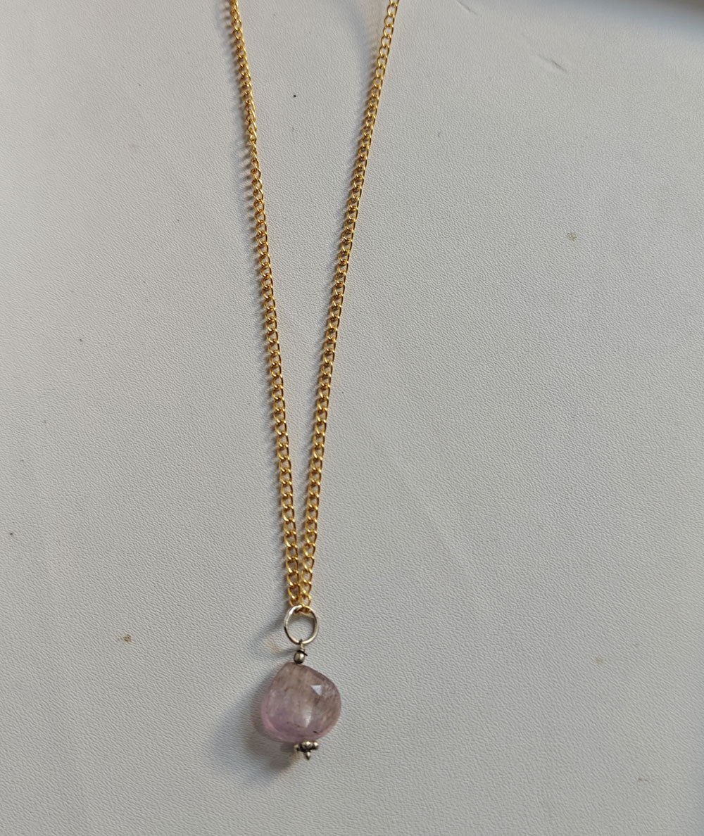 925 Sterling Silver Gold Plated Necklace 10MM Round Shape Aquamarine Cut Gemstone Drilled Set Necklace Anniversary Gift For Women Necklace