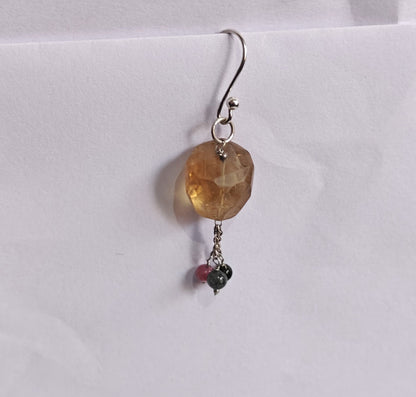 925 Sterling Silver Dangle Pair Earrings Oval 10MM Lemon Quartz Gemstone Earring Drilled Set For Women or Girl's Jewelry