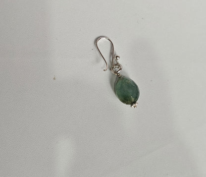 Handmade 925 Sterling Silver Dangle Pair Earrings Drop Shape 8MM Aquamarine Gemstone Earring Drilled Set For Women or Girl's Jewelry