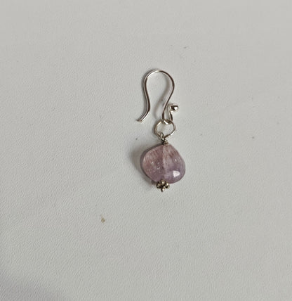 Handmade 925 Sterling Silver Dangle Pair Earrings Heart Shape 8MM Rainbow Moonstone Beads Gemstone Earring Drilled Set For Women or Girl's Jewelry