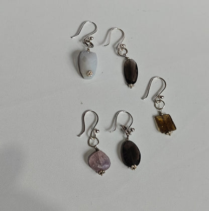 Handmade 925 Sterling Silver Dangle Pair Earrings Drop Shape 8MM Aquamarine Gemstone Earring Drilled Set For Women or Girl's Jewelry