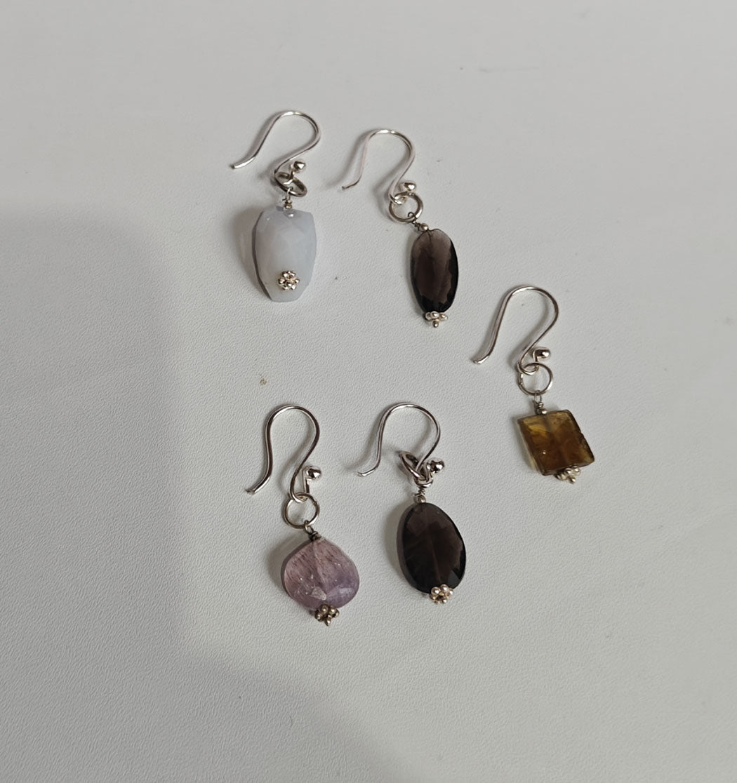 Handmade 925 Sterling Silver Heart Dangle Earrings