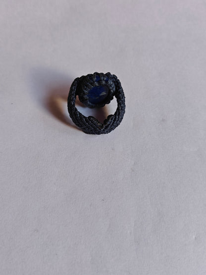 Boho Macrame Gemstone Rings Pack – Red Blue Green Black Beige