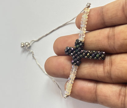 Handmade Metal Bracelet 4mm Opal Beads With 2mm Quartz Beads Gems Drilled Set Fashion Bracelet For Women Gift