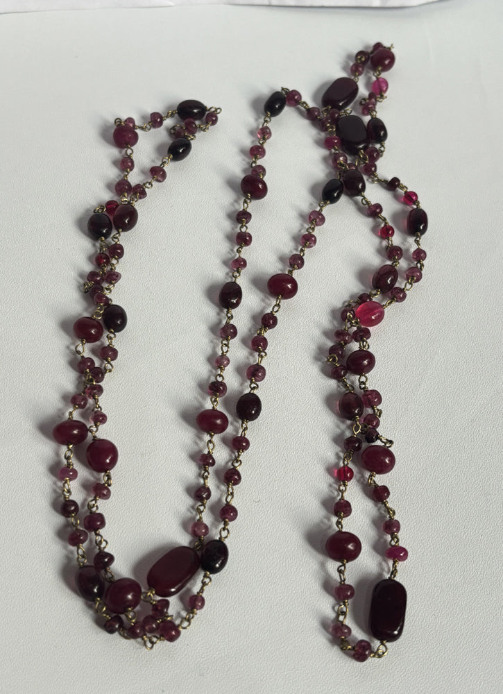 Handmade 3T10mm Natural Amethyst Beads Gems Uneven Shape Metal Chain Necklace Bezel With Drilled Set Jewelry For Women Gift Metal Brass Necklace Jewelry