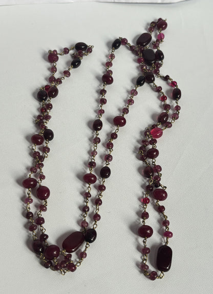 Handmade 3T10mm Natural Amethyst Beads Gems Uneven Shape Metal Chain Necklace Bezel With Drilled Set Jewelry For Women Gift Metal Brass Necklace Jewelry
