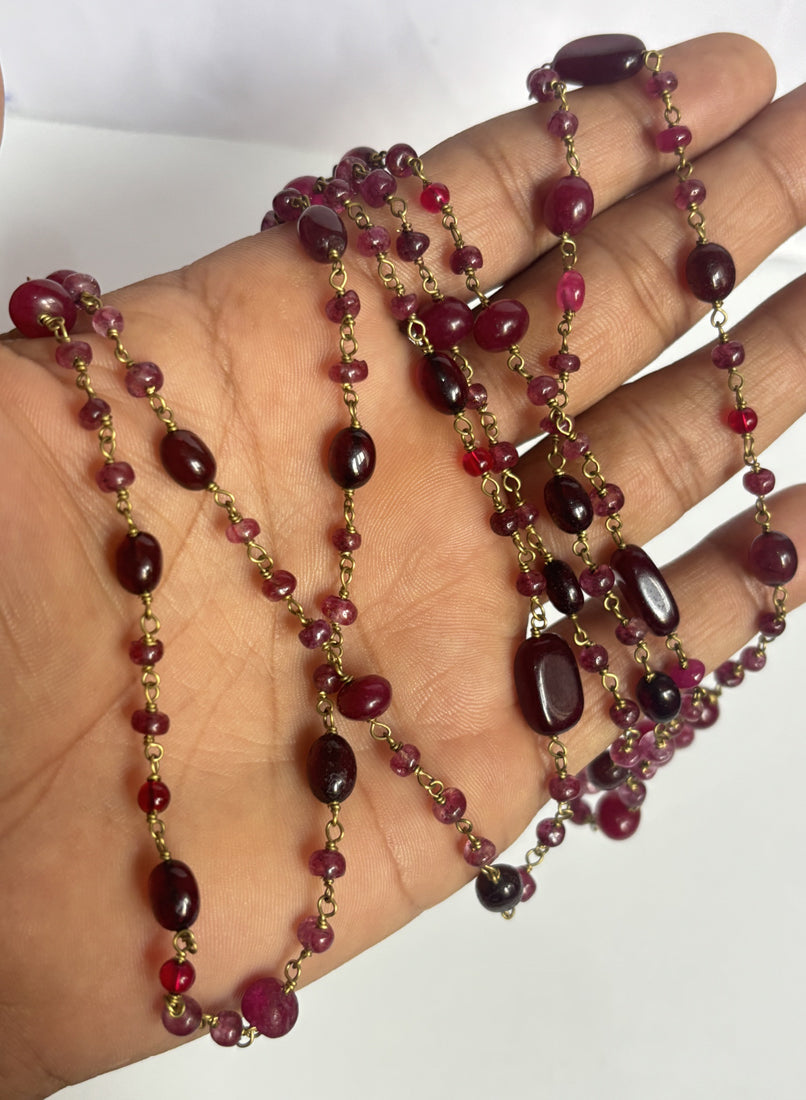 Handmade 3T10mm Natural Amethyst Beads Gems Uneven Shape Metal Chain Necklace Bezel With Drilled Set Jewelry For Women Gift Metal Brass Necklace Jewelry