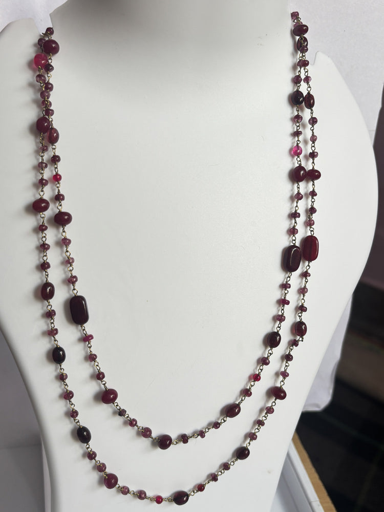 Handmade 3T10mm Natural Amethyst Beads Gems Uneven Shape Metal Chain Necklace Bezel With Drilled Set Jewelry For Women Gift Metal Brass Necklace Jewelry
