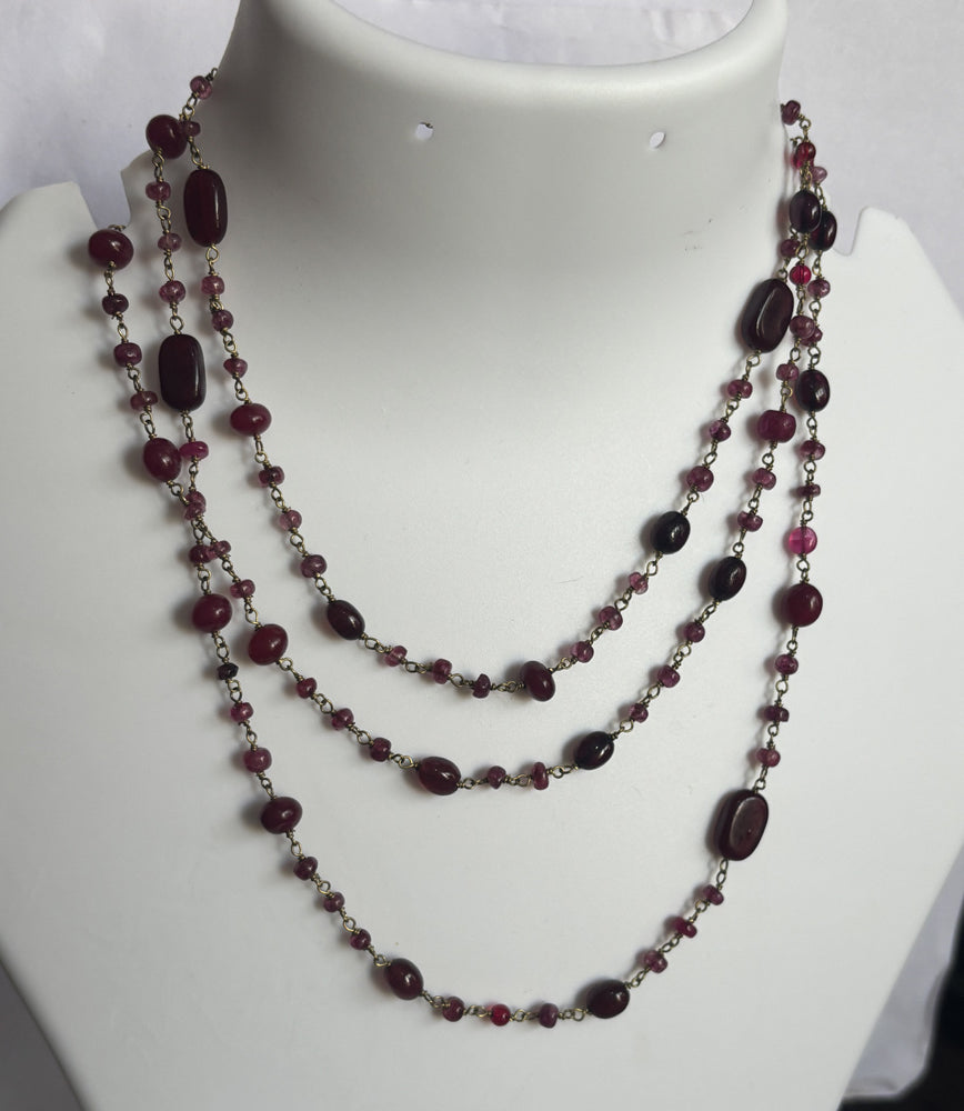 Handmade 3T10mm Natural Amethyst Beads Gems Uneven Shape Metal Chain Necklace Bezel With Drilled Set Jewelry For Women Gift Metal Brass Necklace Jewelry