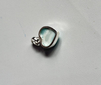 Handmade 15MM Heart Shape Larimar Stone Pendant Bezel Setting 925 Sterling Silver Pendant Anniversary Gift for Wife For Her