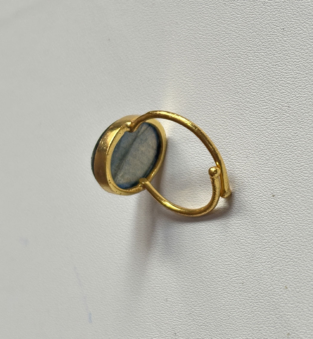 Handmade 925 Sterling Silver Adjustable Rings 12MM Oval Shape Labradorite Gemstone Ring Bezel Setting Ring For Anniversary Gift Ring