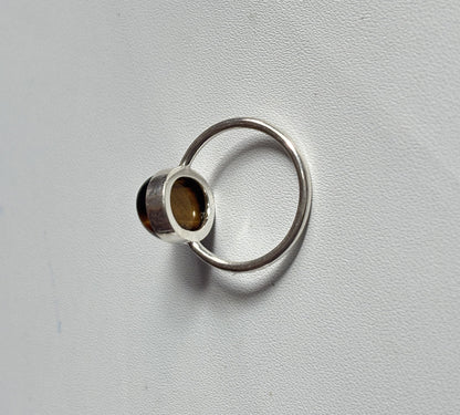 Handmade 925 Sterling Silver Adjustable Rings 12MM Oval Shape Tiger Eyes Gemstone Ring Bezel Setting Ring For Anniversary Gift Ring