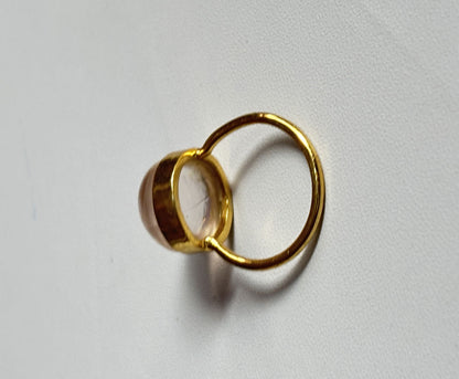 Handmade 925 Sterling Silver Adjustable Rings 12MM Oval Shape Rose Quartz Gemstone Ring Bezel Setting Ring For Anniversary Gift Ring