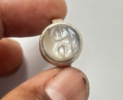 Handmade 925 Sterling Silver Adjustable Rings 12MM Full Moon Shape Gray Moonstone Gemstone Ring Bezel Setting Ring For Anniversary Gift Ring