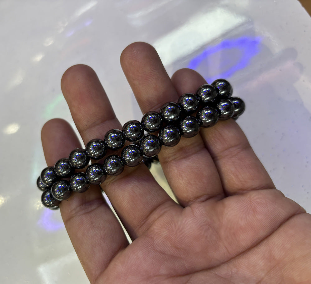Handmade Brass Adjustable Bracelet 8mm Black Onyx Natural Beads Gems Drilled Set Fashion Bracelet For Women Gift