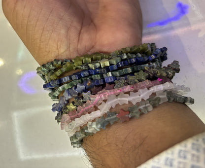 2025 Trendy Handmade Adjustable Bracelet 3mm Multicolor Star Beads Natural Beads Gems Drilled Set Fashion Bracelet For Women Gift's