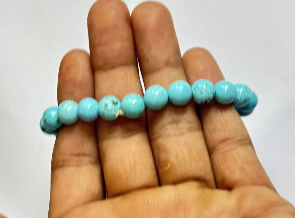 2025 Trendy Handmade Brass Adjustable Bracelet 8mm Larimar Natural Beads Gems Drilled Set Fashion Bracelet For Women Gift's