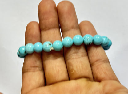 2025 Trendy Handmade Brass Adjustable Bracelet 8mm Larimar Natural Beads Gems Drilled Set Fashion Bracelet For Women Gift's