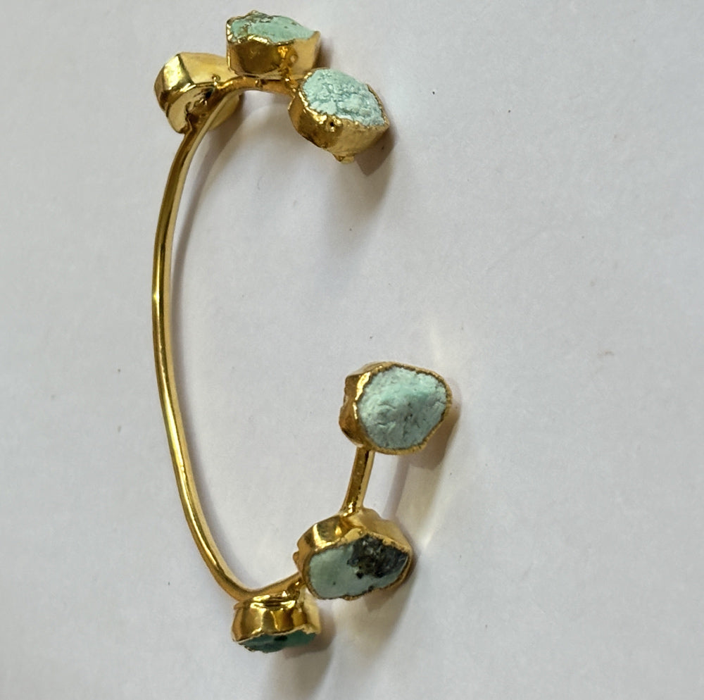 Adjustable Bangles 8To10mm Natural Raw Turquoise Beads Gems Handmade Drilled Set Fashion Bangles For Happy Birthday Gift's