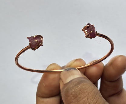 Adjustable Bangle 8To10mm Natural Amethyst Beads Gems Handmade Prong Set Fashion Bracelet For Happy Birthday Gift's