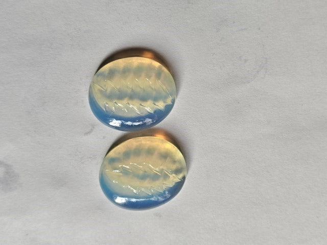 Carved Steal Your Face Skull Cabochons | Labradorite Opalite