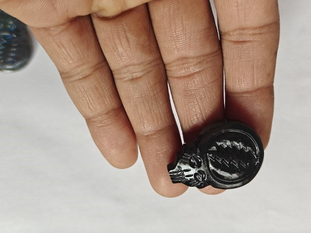 Carved Steal Your Face Skull Cabochons | Labradorite Opalite
