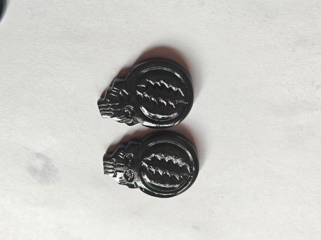 Carved Steal Your Face Skull Cabochons | Labradorite Opalite