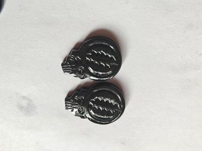 Carved Steal Your Face Skull Cabochons | Labradorite Opalite