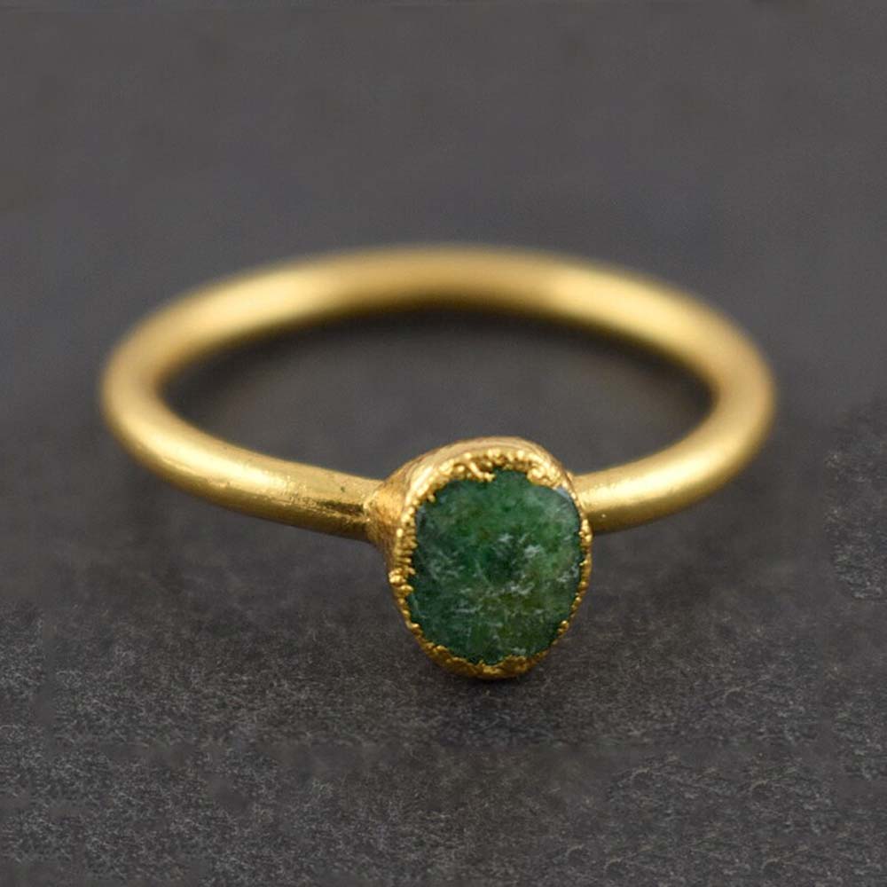 Handmade Brass Ring 8MM Round Shape Kunzite Gemstone Bezel Set Ring For Happy Birthday Gift For Women (Copy)