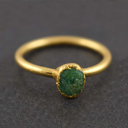 Handmade Brass Ring 8MM Round Shape Kunzite Gemstone Bezel Set Ring For Happy Birthday Gift For Women (Copy)