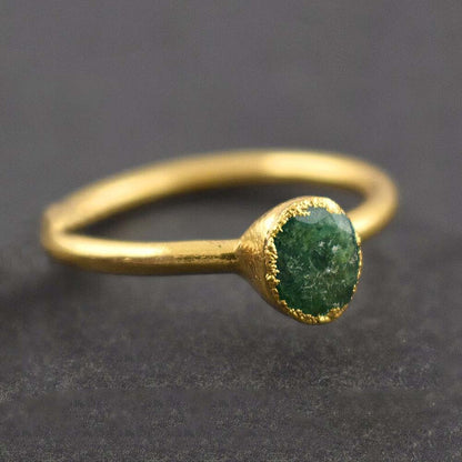 Handmade Brass Ring 8MM Round Shape Kunzite Gemstone Bezel Set Ring For Happy Birthday Gift For Women (Copy)