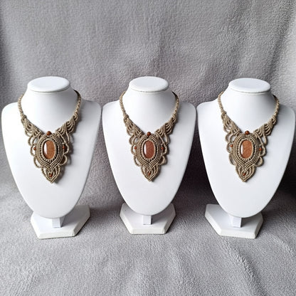 Sparkling Goldstone Boho Macramé Pendant | Hariom Creations