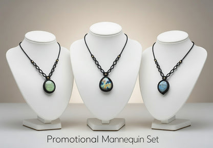 Set of 3 Labradorite Macramé Pendants | Hariom Creations