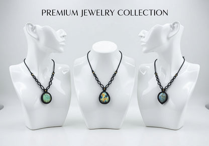 Set of 3 Labradorite Macramé Pendants | Hariom Creations