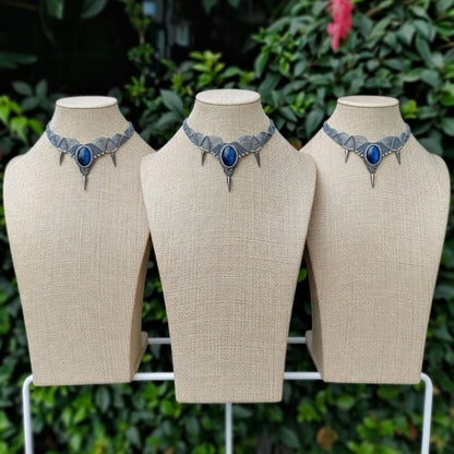 Grey Spike Labradorite Macramé Choker | Hariom Creations