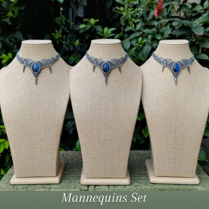 Grey Spike Labradorite Macramé Choker | Hariom Creations