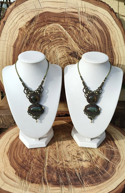 Handmade Labradorite Macramé Necklace | Hariom Creations