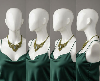 Statement Moss Agate Macramé Choker | Hariom Creations